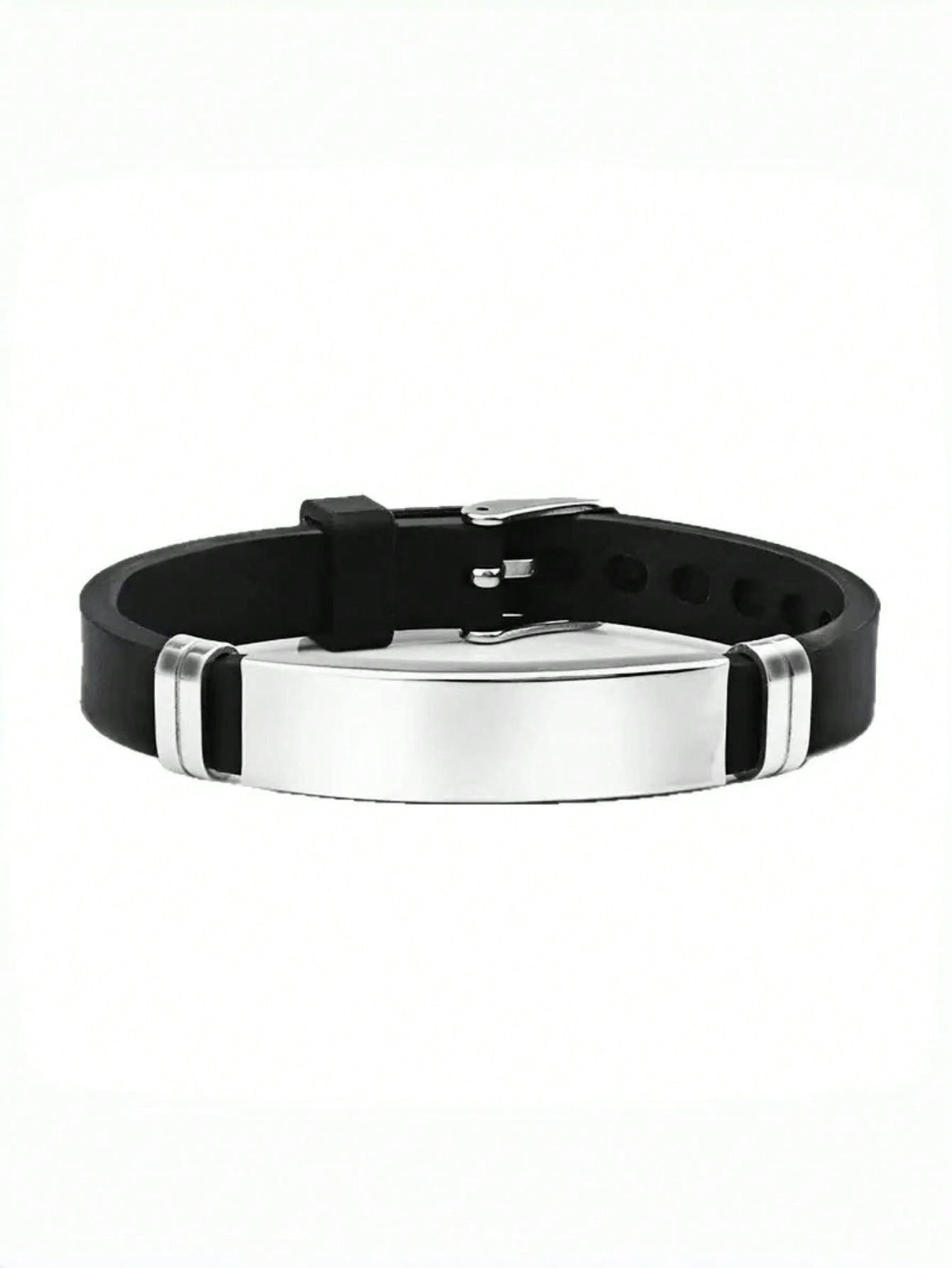 Customizable Name ID Personalized Stainless Steel Soft Silicone Bracelet—New Autumn Collection